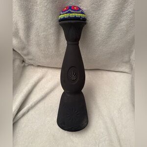 Mezcal Clase Azul Durango Joven Empty Black Bottle Beaded Stopper 750 ml No Box